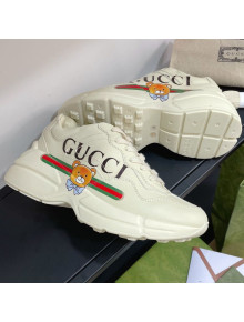 Gucci Rhyton Sneakers in Bear Leather White 2021 (For Women and Men)