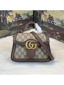 Gucci GG Leather Marmont Matelassé Mini Top Handle Bag Beige/Brown 2019