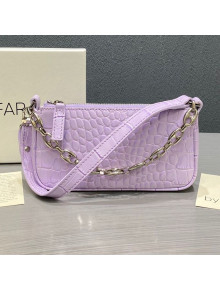 By Far Mini Rachel Purple Croco Embossed Bag 2020