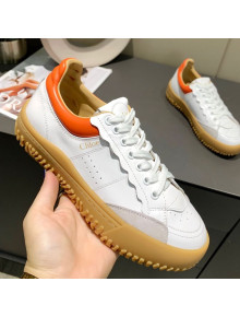 Chloe Wave Calfskin Sneakers White/Orange 2021