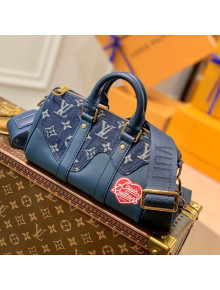 Louis Vuitton Keepall XS Bag in Monogram Denim and Leather M90689 Blue 2021