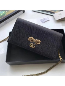 Gucci Leather Mini Bag With Bow 524293 Black 2018
