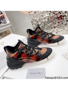 Dior D-Connect Sneaker in Plaid Technical Fabric DS23 Black/Red 2021