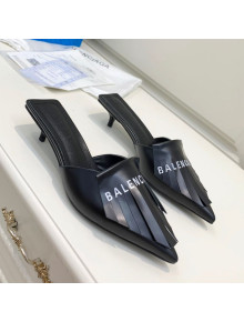 Balenciaga Tassel Heel Mules 3cm Black 2021