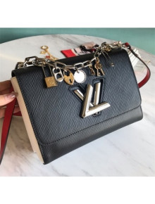 Louis Vuitton Love Lock Charms Twist MM in Epi Leather M52894 Black 2019