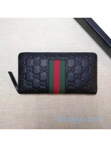 Gucci Web GG Leather Zip Wallet 408831 2020