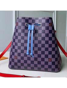 Louis Vuitton NéoNoé Bucket Bag in Damier Azur Canvas Black 2019