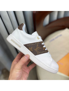 Louis Vuitton Frontrow Leather and Studed Monogram Canvas Sneakers 1A8FJA White 2020