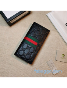 Gucci Web GG Leather Zip Wallet 408836 Black 2020