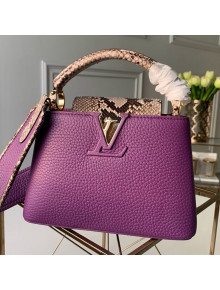 Louis Vuitton Capucines Mini with Python Skin Top Handle Bag Purple 2019