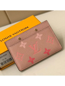 Louis Vuitton Gradient Monogram Leather Card Holder Wallet M80401 Pink 2021