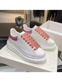 Alexander Mcqueen White Silky Calfskin Sneaker Coral Pink 2020 (For Women and Men)