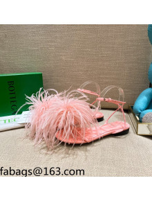 Bottega Veneta Feather Dot Flat Sandals Flamingo Pink 2021