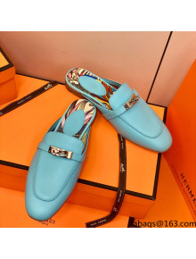 Hermes Oz Mule in Smooth Calfskin with Iconic Kelly Buckle Black Blue 45 2022