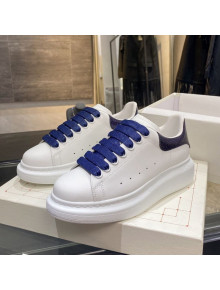 Alexander Mcqueen White Silky Calfskin Sneaker Royal Blue 2020 (For Women and Men)