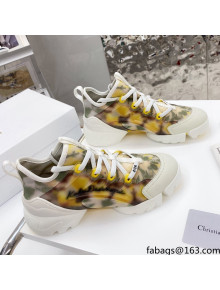 Dior D-Connect Sneaker in Zodiac Printed Technical Fabric DS15 Yellow 2021
