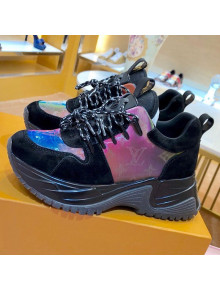 Louis Vuitton Run Away Pulse Suede and Iridescent Monogram Sneakers Black 2019 (For Women and Men)