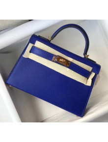 Hermes Mini Kelly II Handbag in Original Epsom Leather Electric Blue (Gold Hardware)
