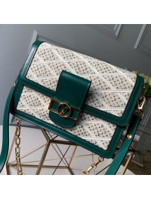 Louis Vuitton LV Lock Quilted Monogram Fabric Dauphine MM Shoulder Bag Green M53995 2019