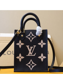 Louis Vuitton Monogram Leather Petit Sac Plat  Mini Bucket M57937 Black/Beige 2021