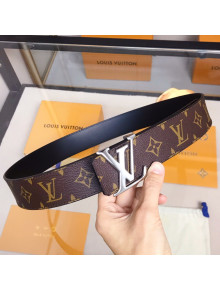Louis Vuitton Monogram Canvas Belt 4cm with LV Buckle Brown/Black/Silver 2021