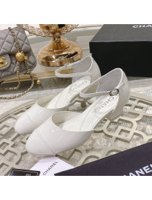 Chanel Patent Calfskin Open Shoe/Pumps G38571 White 2021