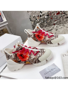 Dior D-Connect Sneaker in Zodiac Printed Technical Fabric DS12 Red 2021