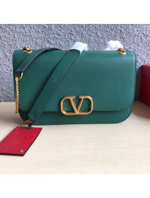 Valentino Large VLock Calfskin Shoulder Bag Green 2019