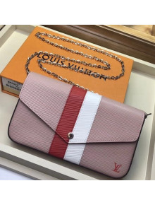 Louis Vuitton Stripes Epi Leather Pochette Felicie Bag Pink 2018