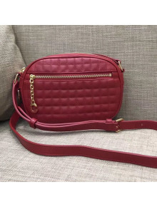 Celine Quilted Calfskin Small C Charm Bag Red 2019