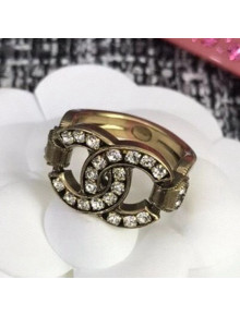 Chanel Crystal metal Ring AB5671 Gold 2021
