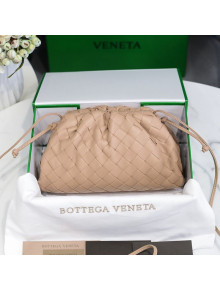 Bottega Veneta The Mini Pouch Crossbody Bag in Woven Lambskin in Nude Pink 2020