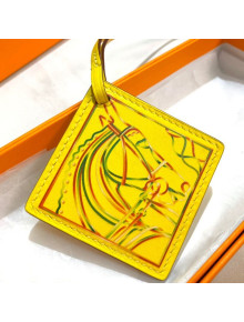 Hermes Carre Calfskin Nano Bag Charm Yellow 2021