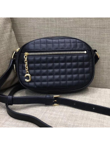 Celine Quilted Calfskin Small C Charm Bag Black 2019