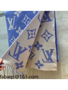 Louis Vuitton Wool Scarf 34x180cm Blue 2021
