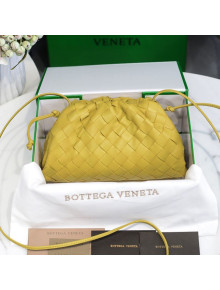 Bottega Veneta The Mini Pouch Crossbody Bag in Woven Lambskin Yellow 2020 01