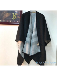 Burberry Cashmere & Wool Check Double Cape Black 2020