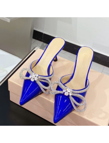 Mach & Mach Glazed Heel Slide Sandals 6.5cm Blue 2021 100