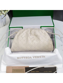 Bottega Veneta The Mini Pouch Crossbody Bag in Woven Lambskin White 2020 01