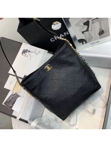 Chanel Calfskin Hobo Handbag AS0414 Black 2019