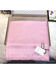 Gucci GG Silk & Wool Burberry Squre Scarf 140x140cm Pink 2020