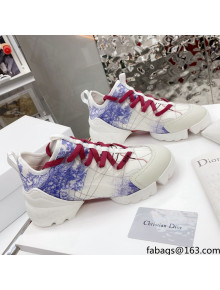 Dior D-Connect Sneaker in Zodiac Printed Technical Fabric DS9 White/Blue 2021