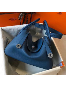 Hermes Lindy 30cm Bag In Togo Calfskin Leather Denim Blue 2020