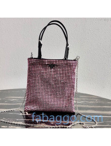 Prada Satin Handbag with Crystal Decoration 1BA253 Pink 2020