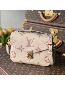 Louis Vuitton Pochette Metis Bag in Giant Monogram Leather M45596 Cream White/Dusty Pink 2021