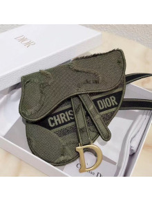 Dior Saddle Belt Bag in Camouflage Embroidered Canvas Bag Green 2019