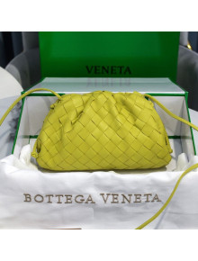 Bottega Veneta The Mini Pouch Crossbody Bag in Woven Lambskin Kiwi Green 2020