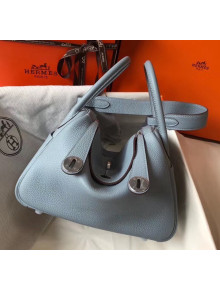 Hermes Lindy 30cm Bag In Togo Calfskin Leather Pale Blue 2020