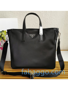 Prada Men's Nylon and Saffiano Leather Tote Bag 2VG064 Black 2020