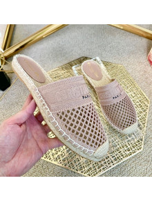 Dior Granville Espadrille Mules in Nude Mesh Embroidery 2020